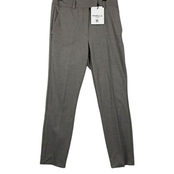 NWT Marella Timoteo Pants Slacks Trousers Gray Cream Houndstooth Size 4 - Picture 3 of 16
